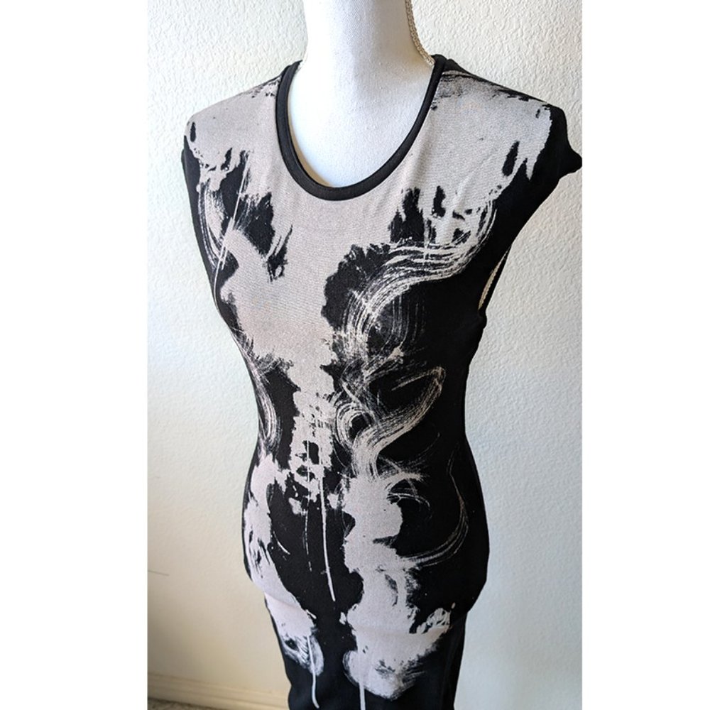 McQ Alexander McQueen Skeleton Printed Bodycon Dress - Size: 42IT